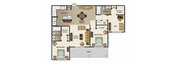 floor plan of the living room and dining room of a house