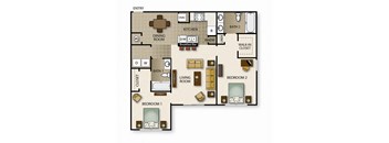 a floor plan of a living room with a kitchen and a dining room