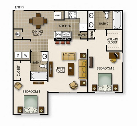 a floor plan of a living room with a kitchen and a dining room
