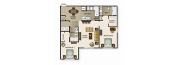 a floor plan of a living room with a kitchen and a dining room