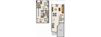 A floor plan of a house with three bedrooms, a living room, a dining room, a kitchen, a garage, and an entry.