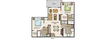 a floor plan of a house with a bathroom and a living room