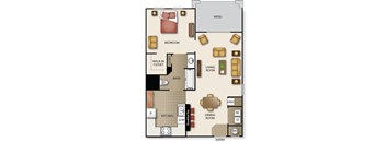 a floor plan of a house with bedrooms and a living room