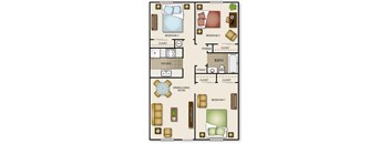 a floor plan of a living room and dining room