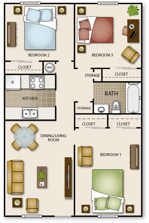 a floor plan of a living room and dining room