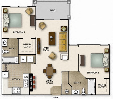a floor plan of a house with bedrooms and a living room