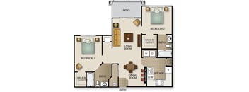 a floor plan of a bedroom apartment
