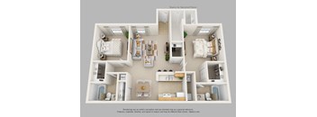 Two Bedroom Two Bath Floor Plan