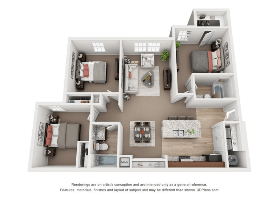 Three Bedroom Floorplan