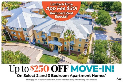 Up to $250 Off Move-In Costs on Select 2 and 3 Bedroom Apartment Homes* Ask About our Look and Lease Special!