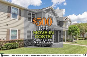 500 off move in costs on select 2 bedroom apartment homes