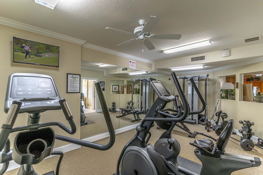 a room filled with lots of different types of exercise equipment