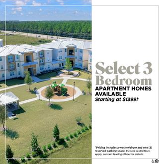 Select 3 Bedroom Apartment Homes Available Starting at $1,399!