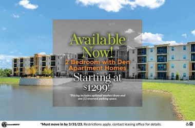 two bedroom with den apartment homes starting at $200 a month