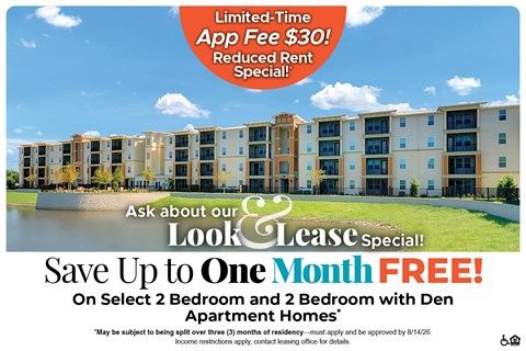 A promotional image for a limited-time app free offer and a reduced rent special.