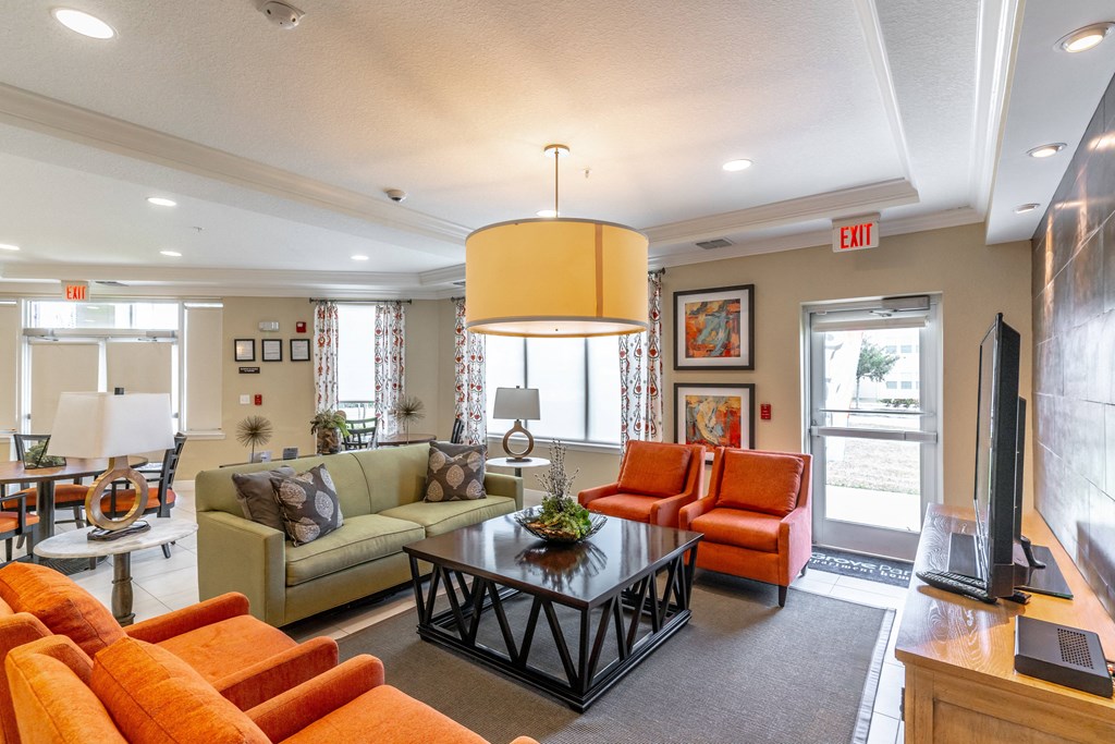 clubhouse area with couches and tv