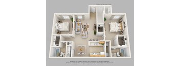 Two Bedroom Two Bath Floor Plan
