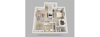 a floor plan of a house with a bedroom and a living room
