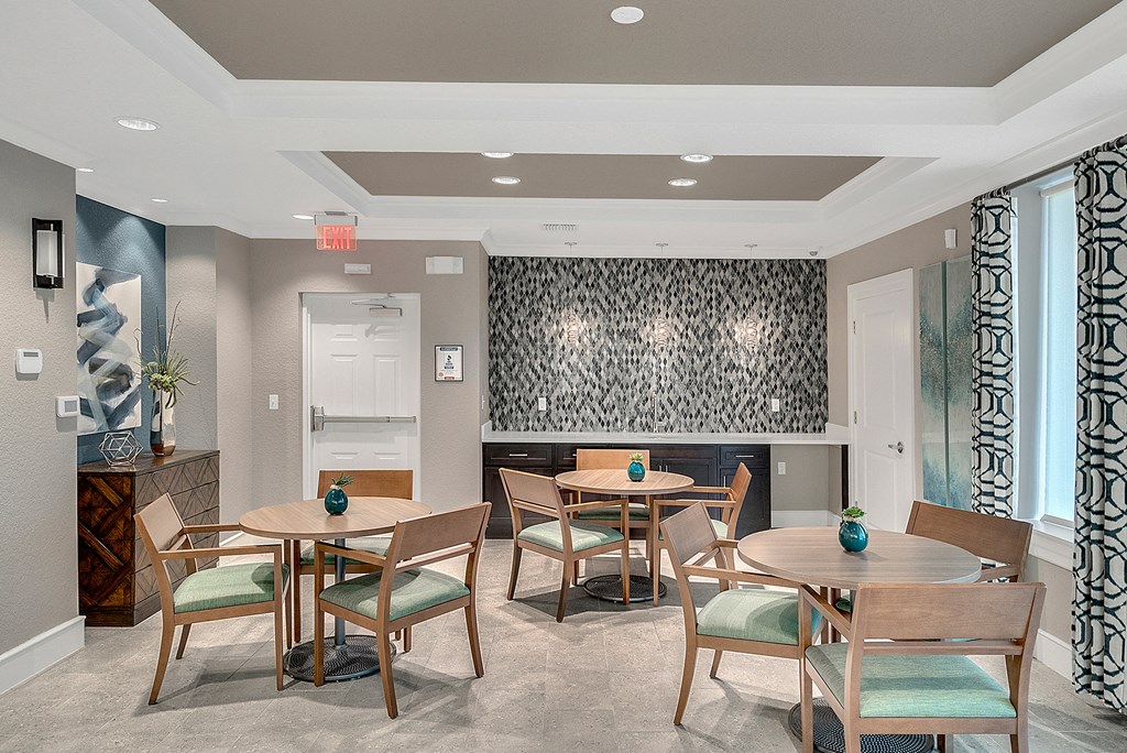 clubhouse area with tables and chairs