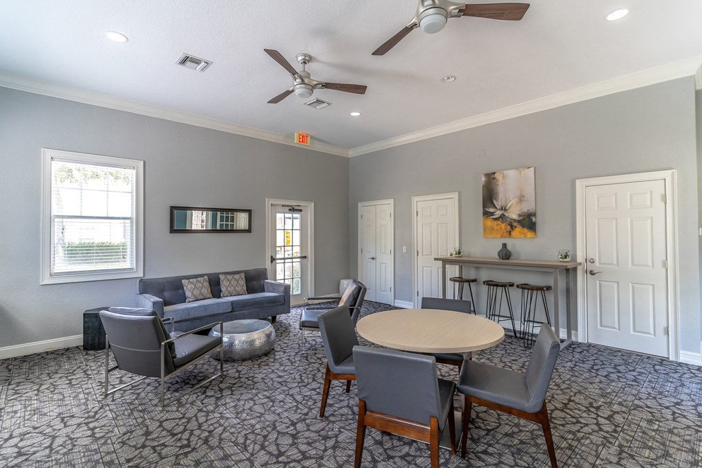 clubhouse area with couches and tv