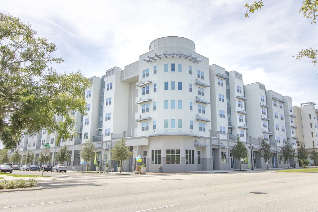 Blue building exterior