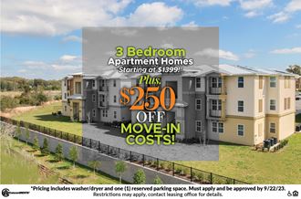 3 bedroom apartment homes starting at 1399 + 250 off move in costs