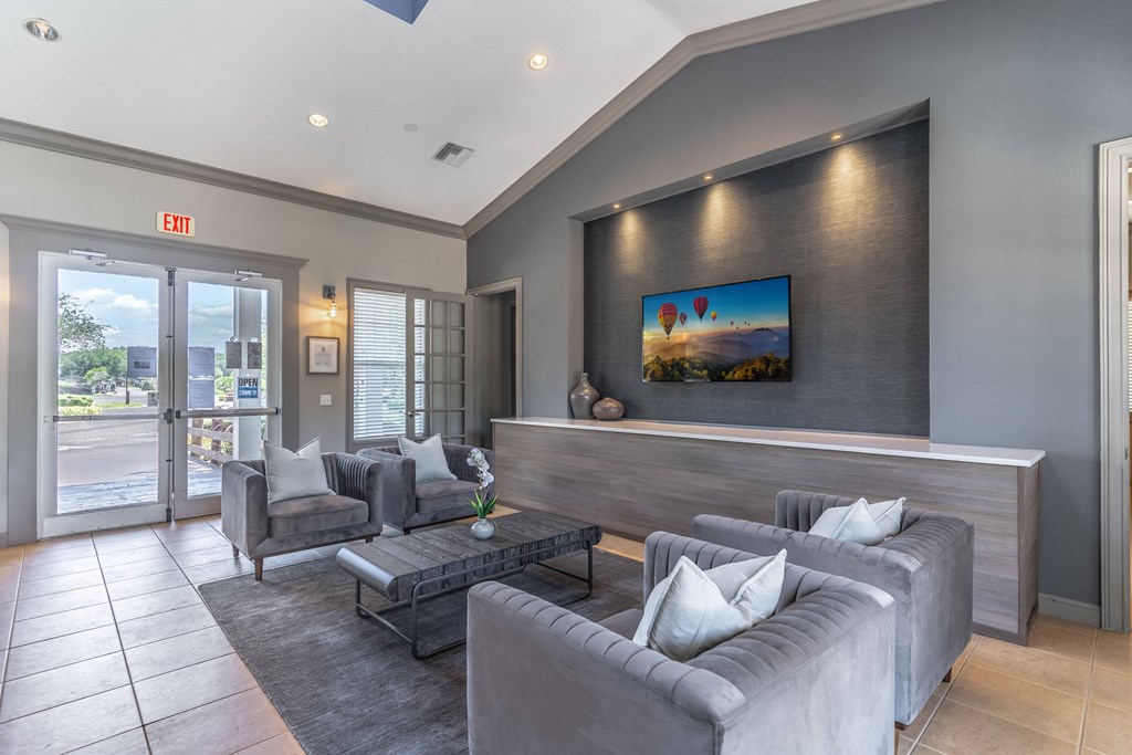 clubhouse area with couches and tv