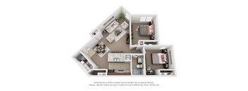 Two Bedroom One Bath Floor Plan