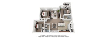 Three Bedroom Two Bath Floor Plan