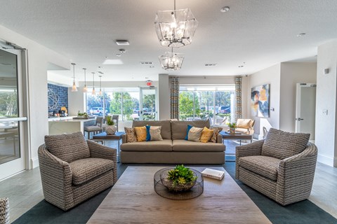 the preserve at ballantyne commons living room with couches and chairs