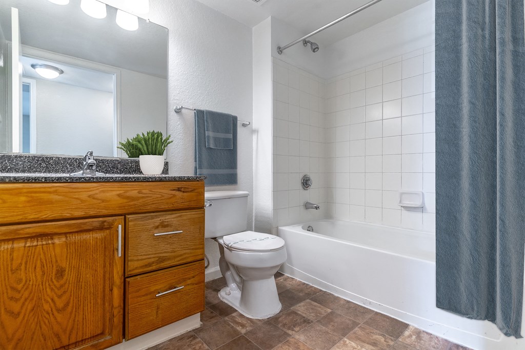 Bathroom with tub and shower