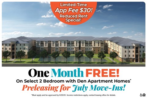An advertisement for a limited-time app free offer for a reduced rent special.