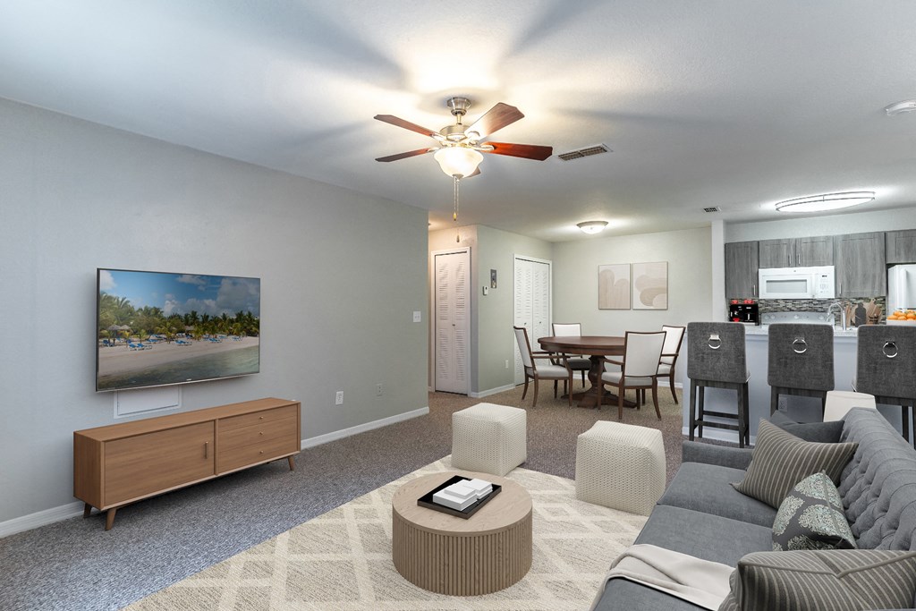 Living Room/Dining Open to the Kitchen