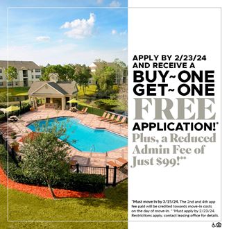 Apply by 2/23/24 and Receive a Buy One Get One FREE Application!* Plus a Reduced Admin Fee of Just $99!