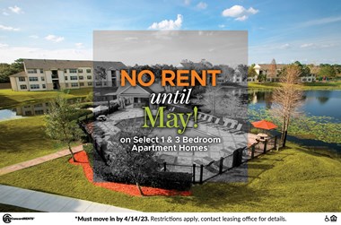 no rent until may on select 1 & 3 bedroom apartment homes