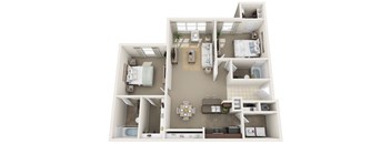 Two Bedroom Two Bath Floor Plan