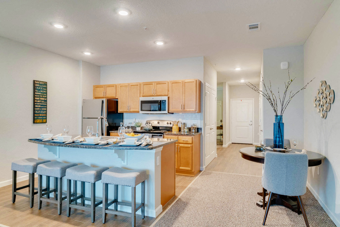 Lake view single suite kitchen