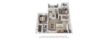 Two Bedroom Two Bath Floor Plan