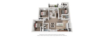 Three Bedroom Two Bath Floor Plan