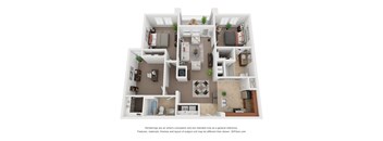 Two Bedroom w/Den Two Bath Floor Plan