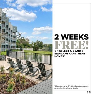 2 Weeks FREE on Select 1, 2, and 3 Bedroom Apartment Homes!