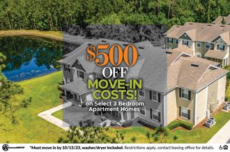 500 off move in cost on select 3 bedroom apartment homes