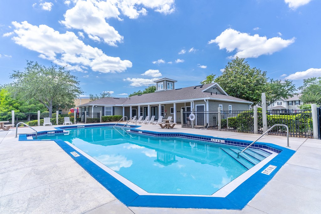 take a dip in the resort style pool