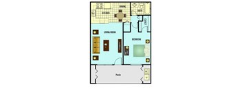 One Bedroom One Bath Floor Plan