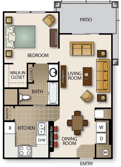 a floor plan of a two bedroom apartment with a bathroom and a living room