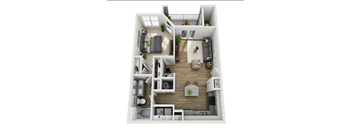 1 Bed Floorplan at Park Circle Village Apartments, North Charleston, SC, 29405