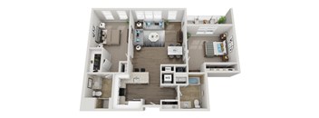 2 Bed L Floorplan at Viva Lakeshore, Bridgewater, 02324