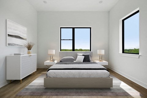 Bedroom with Window at The Aeronaut, Weymouth, Massachusetts