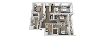 3 Bed C Floorplan at Viva Lakeshore, Massachusetts, 02324