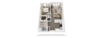 One Bedroom Type 1A Floorplan